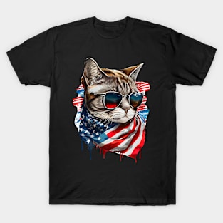 Independence Day Cat T-Shirt